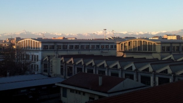 Winter view of the Alps from Turin