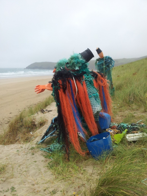 Art on Perran Beach, Cornwall