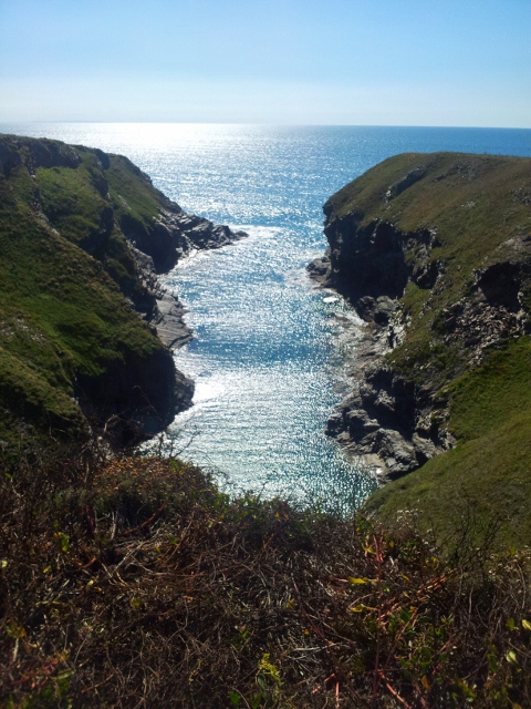 A narrow cove in Cornwall