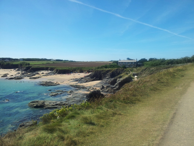 Beach and farmland in Cornwall